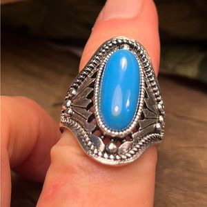 5394-MMT Vintage Style Native American Blue Turquoise Color Type Inlayed Setting